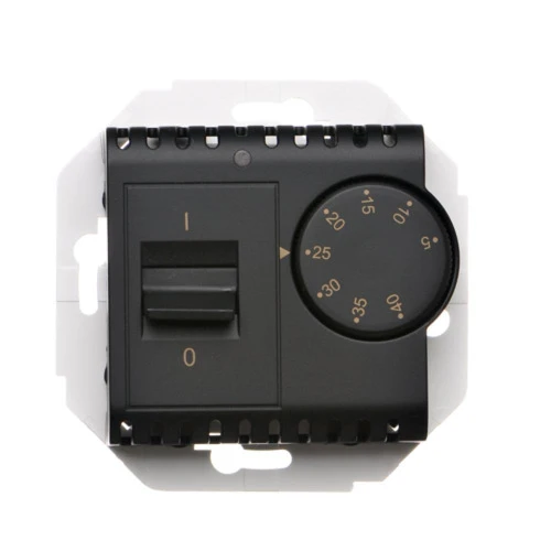 Regulator temperatury z czujnikiem wewnętrznym Simon 54 DRT10W.02/49 Kontakt-Simon czarny mat