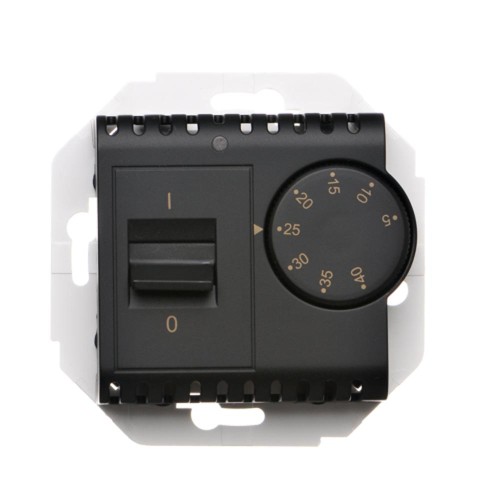 Regulator temperatury z czujnikiem wewnętrznym Simon 54 DRT10W.02/49 Kontakt-Simon czarny mat