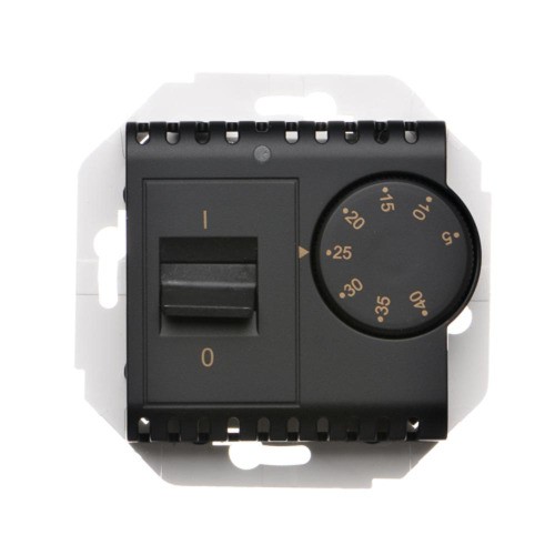 Regulator temperatury z czujnikiem zewnętrznym Simon 54 DRT10Z.02/49 Kontakt-Simon czarny mat