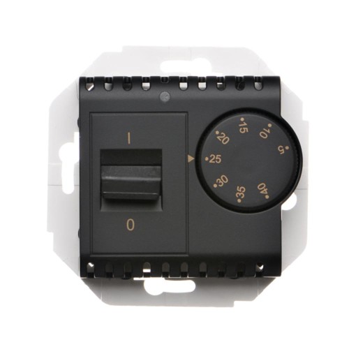 Regulator temperatury z czujnikiem zewnętrznym Simon 54 DRT10Z.02/49 Kontakt-Simon czarny mat
