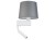 Lampa ścienna kinkiet z lampką do czytania Loft CHILLIN II WHITE GRAY 8215 NOWODVORSKI Lighting E27/G9 nowoczesna oświetleniowa ścienna z włącznikiem Industrialna abażur tkanina szary szara metal idealna do hotelu sypialni Inspiracje Premium