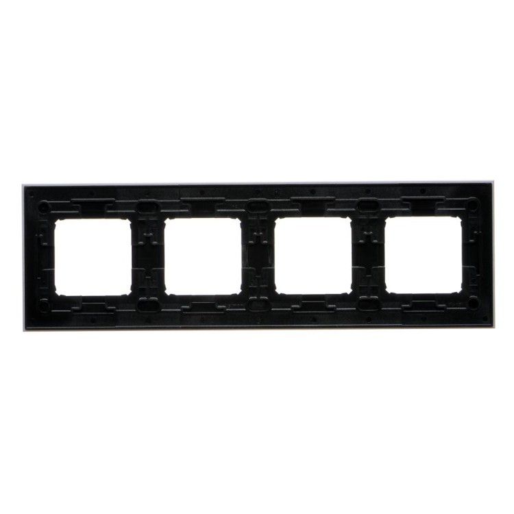 Ramka 4- krotna metalowa Simon 54 Nature DRN4/82 Kontakt-Simon inox nero