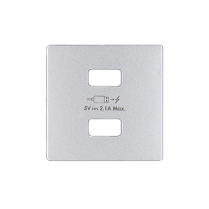 Pokrywa do ładowarki USB, typ A+A Simon 82 8221096-093 Kontakt-Simon aluminium