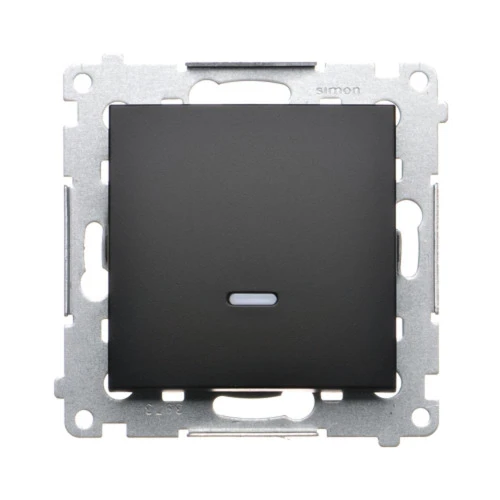 Łącznik schodowy z podświetleniem LED, bez piktogramu Simon 54 DW6L.01/X/49 Kontakt-Simon czarny mat