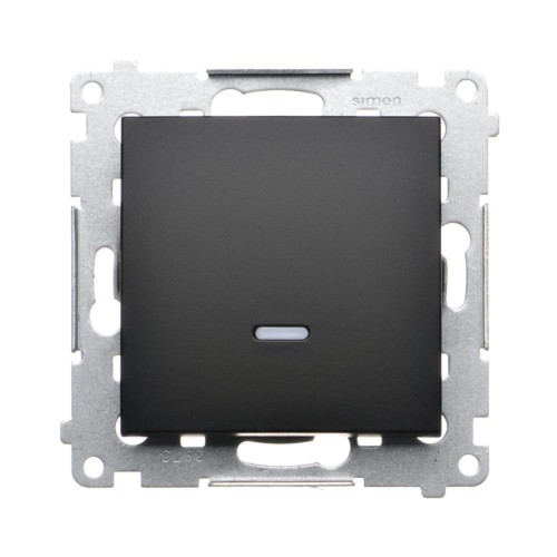 Łącznik schodowy z podświetleniem LED, bez piktogramu Simon 54 DW6L.01/X/49 Kontakt-Simon czarny mat