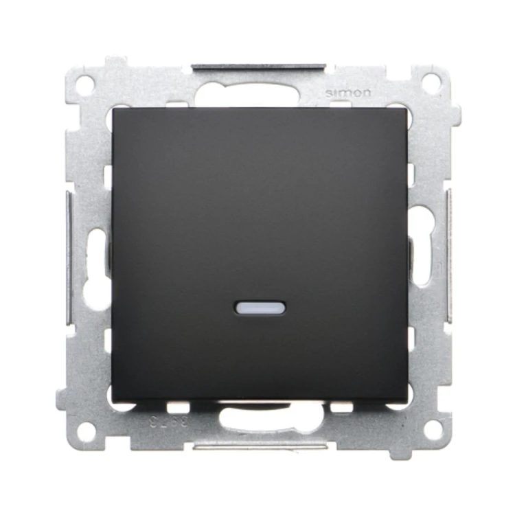Łącznik schodowy z podświetleniem LED, bez piktogramu Simon 54 DW6L.01/X/49 Kontakt-Simon czarny mat