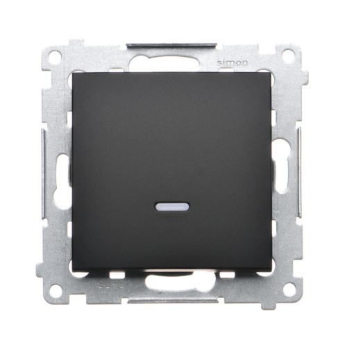 Łącznik krzyżowy z podświetleniem LED, bez piktogramu Simon 54 DW7L.01/X/49 Kontakt-Simon czarny mat