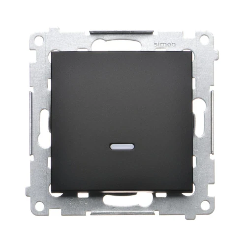 Łącznik krzyżowy z podświetleniem LED, bez piktogramu Simon 54 DW7L.01/X/49 Kontakt-Simon czarny mat
