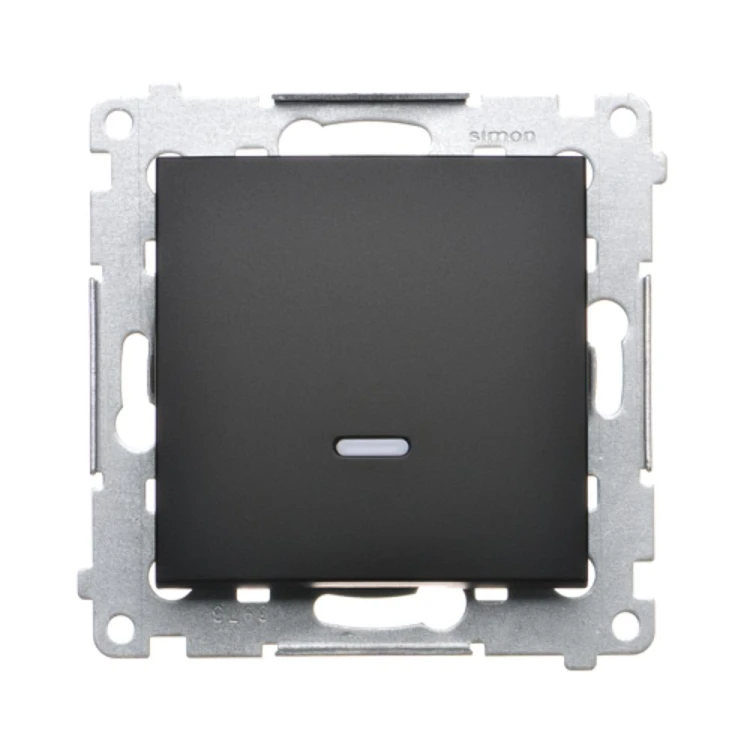 Łącznik krzyżowy z podświetleniem LED, bez piktogramu Simon 54 DW7L.01/X/49 Kontakt-Simon czarny mat