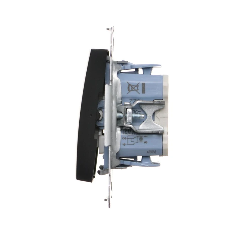 Łącznik krzyżowy podwójny z podświetleniem LED, bez piktogramu Simon 54 DW7/2L.01/X/49 Kontakt-Simon czarny mat