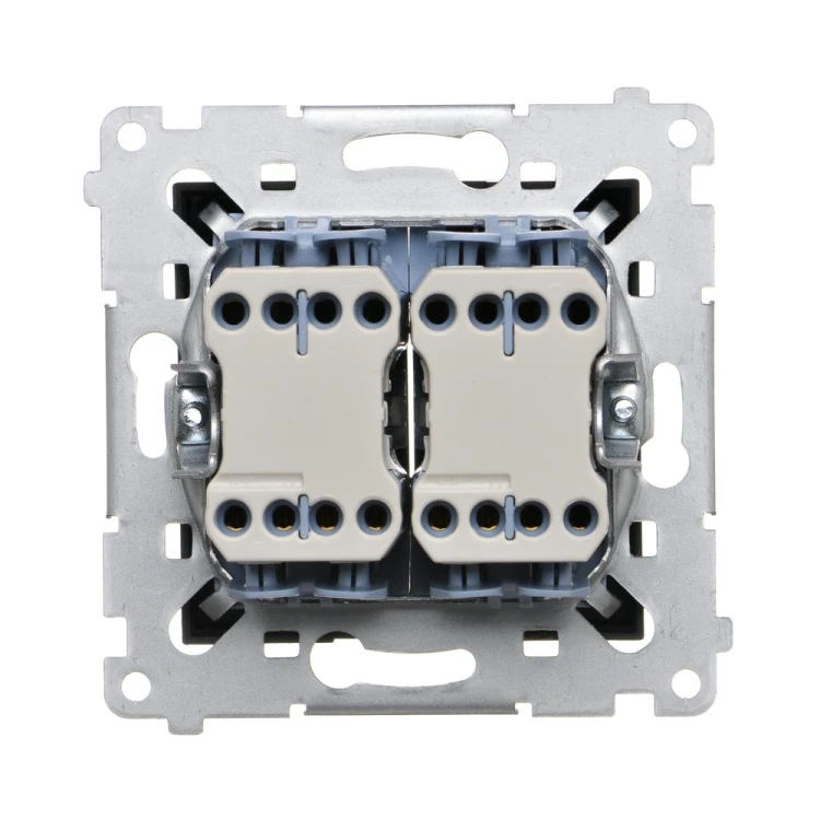 Łącznik krzyżowy podwójny z podświetleniem LED, bez piktogramu Simon 54 DW7/2L.01/X/49 Kontakt-Simon czarny mat