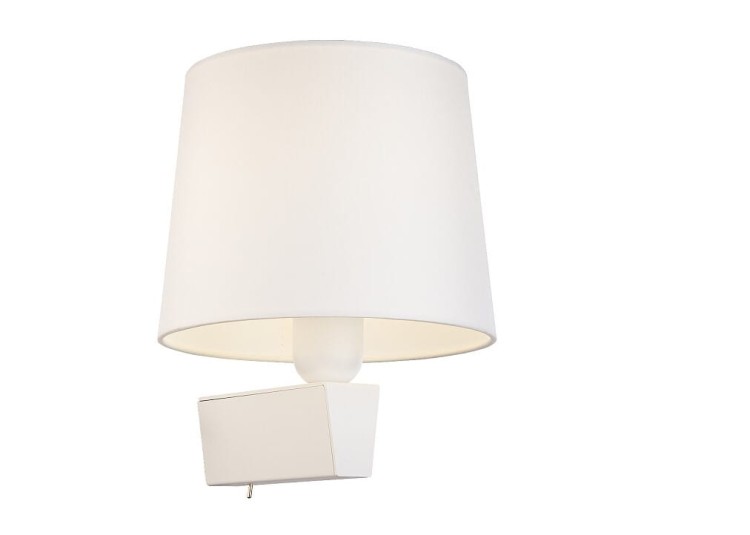 Lampa ścienna kinkiet Loft CHILLIN I WHITE 8201 NOWODVORSKI Lighting E27 nowoczesna oświetleniowa ścienna z włącznikiem Industrialna abażur tkanina biały biała metal idealna do hotelu sypialni Inspiracje Premium
