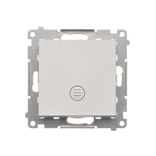 Przycisk pojedynczy zwierny bez piktogramu z podświetleniem LED Simon 55 TP1L.01/143 Kontakt-Simon aluminium mat