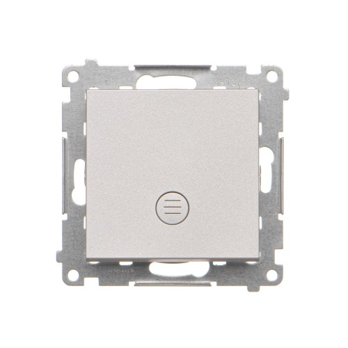 Przycisk pojedynczy zwierny bez piktogramu z podświetleniem LED Simon 55 TP1L.01/143 Kontakt-Simon aluminium mat