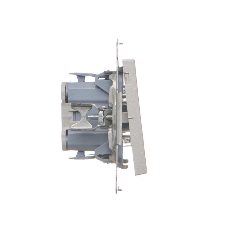 Przycisk pojedynczy zwierny bez piktogramu z podświetleniem LED Simon 55 TP1L.01/143 Kontakt-Simon aluminium mat