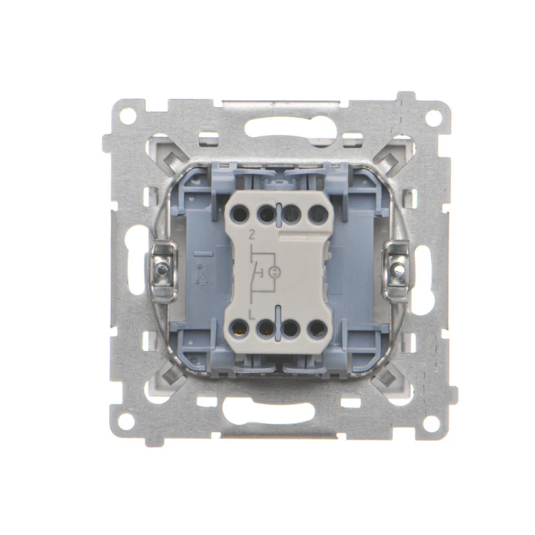 Przycisk pojedynczy zwierny bez piktogramu z podświetleniem LED Simon 55 TP1L.01/143 Kontakt-Simon aluminium mat