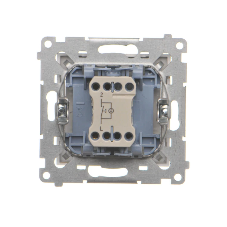 Przycisk pojedynczy zwierny bez piktogramu z podświetleniem LED Simon 55 TP1L.01/144 Kontakt-Simon szampański mat