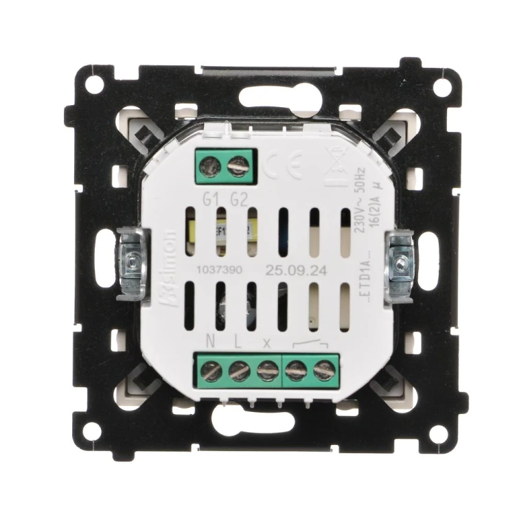 Regulator temperatury z wyświetlaczem (czujnik wewnętrzny lub sonda) Simon 54 DETD1A.01/41 Kontakt-Simon kremowy