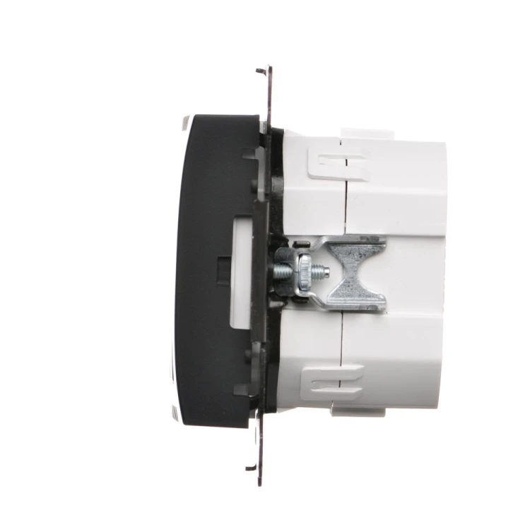Regulator temperatury z wyświetlaczem (czujnik wewnętrzny lub sonda) Simon 54 DETD1A.01/49 Kontakt-Simon czarny mat