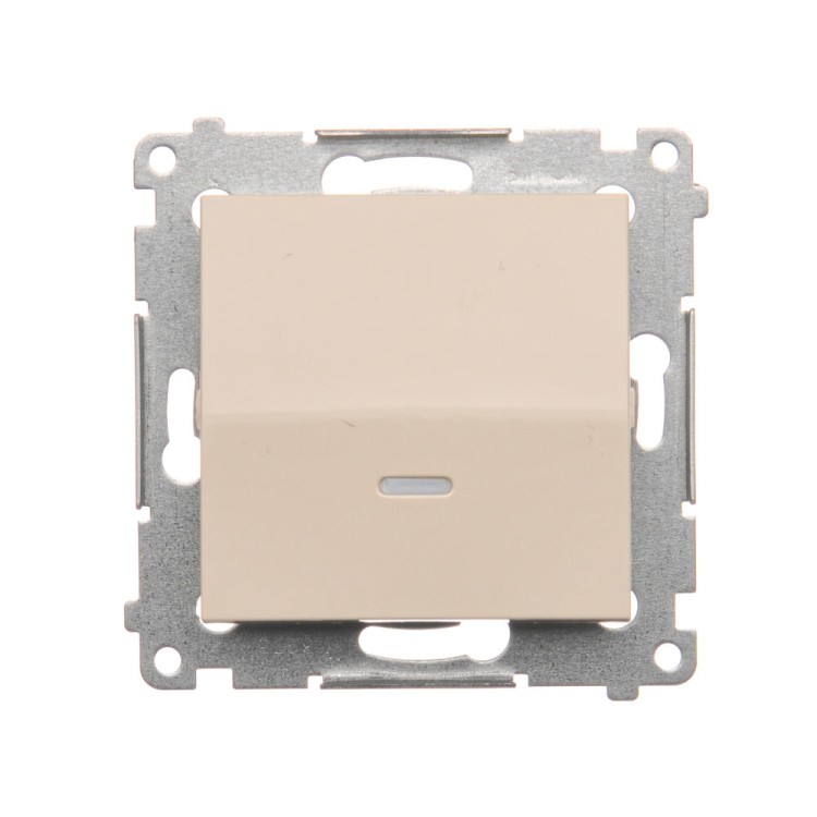 Łącznik jednobiegunowy z podświetleniem LED Simon 54 DW1L.01/41 Kontakt-Simon kremowy