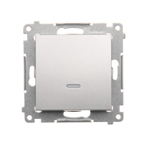 Łącznik jednobiegunowy z podświetleniem LED Simon 54 DW1L.01/43 Kontakt-Simon srebrny mat, metalizowany
