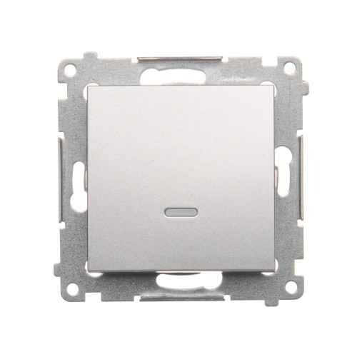 Łącznik jednobiegunowy z podświetleniem LED Simon 54 DW1L.01/43 Kontakt-Simon srebrny mat, metalizowany