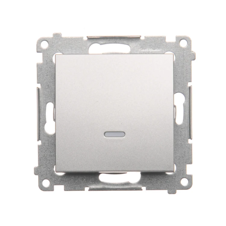 Łącznik jednobiegunowy z podświetleniem LED Simon 54 DW1L.01/43 Kontakt-Simon srebrny mat, metalizowany