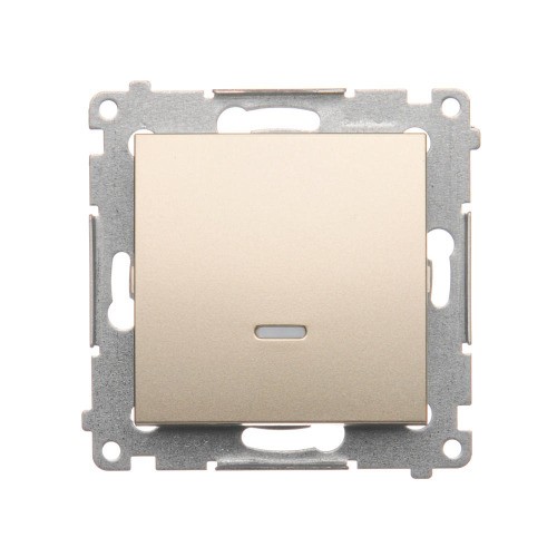 Łącznik jednobiegunowy z podświetleniem LED Simon 54 DW1L.01/44 Kontakt-Simon złoty mat, metalizowany
