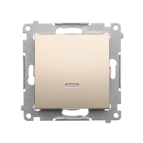 Łącznik jednobiegunowy z podświetleniem LED Simon 54 DW1L.01/44 Kontakt-Simon złoty mat, metalizowany