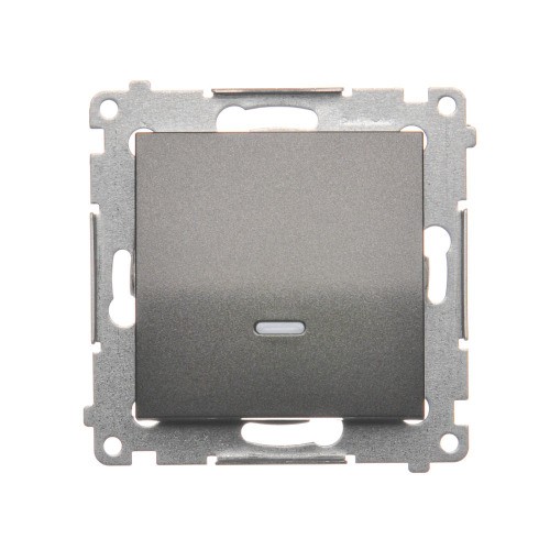 Łącznik jednobiegunowy z podświetleniem LED Simon 54 DW1L.01/48 Kontakt-Simon antracyt, metalizowany