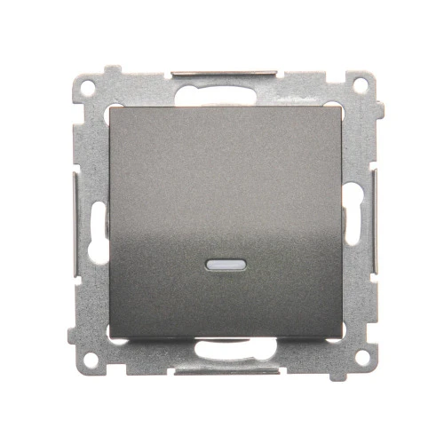 Łącznik jednobiegunowy z podświetleniem LED Simon 54 DW1L.01/48 Kontakt-Simon antracyt, metalizowany