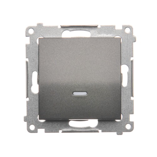 Łącznik jednobiegunowy z podświetleniem LED Simon 54 DW1L.01/48 Kontakt-Simon antracyt, metalizowany