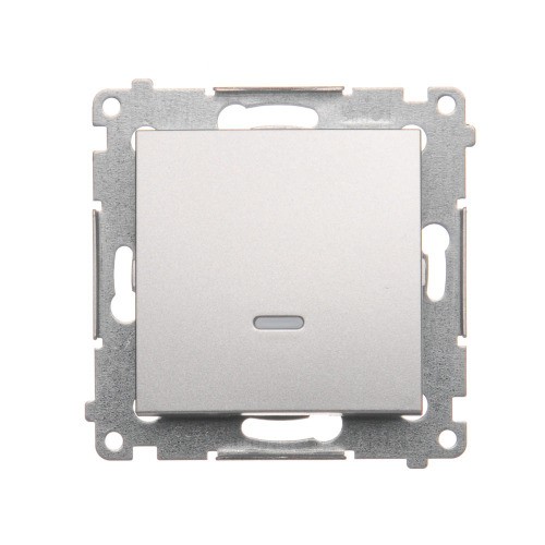 Łącznik jednobiegunowy z podświetleniem LED Simon 54 DW1AL.01/43 Kontakt-Simon srebrny mat, metalizowany