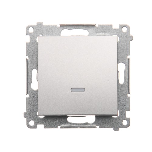 Łącznik jednobiegunowy z podświetleniem LED Simon 54 DW1AL.01/43 Kontakt-Simon srebrny mat, metalizowany