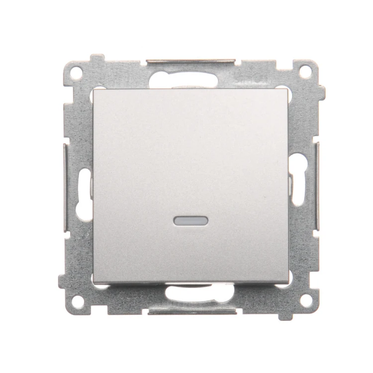 Łącznik jednobiegunowy z podświetleniem LED Simon 54 DW1AL.01/43 Kontakt-Simon srebrny mat, metalizowany