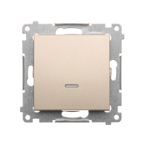 Łącznik jednobiegunowy z podświetleniem LED Simon 54 DW1AL.01/44 Kontakt-Simon złoty mat, metalizowany