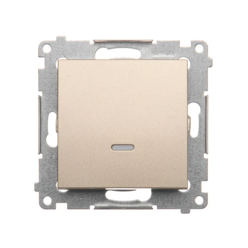 Łącznik jednobiegunowy z podświetleniem LED Simon 54 DW1AL.01/44 Kontakt-Simon złoty mat, metalizowany