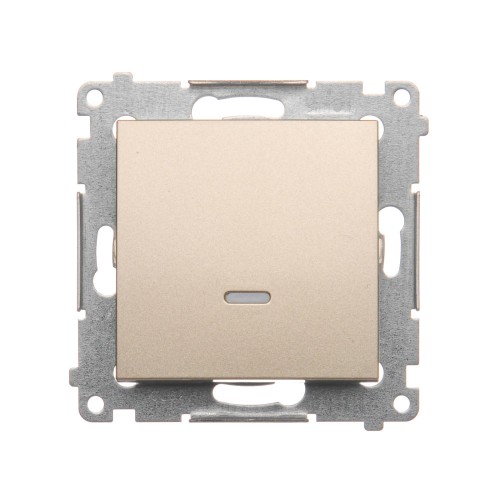 Łącznik jednobiegunowy z podświetleniem LED Simon 54 DW1AL.01/44 Kontakt-Simon złoty mat, metalizowany