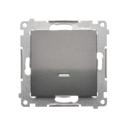 Łącznik jednobiegunowy z podświetleniem LED Simon 54 DW1AL.01/48 Kontakt-Simon antracyt, metalizowany