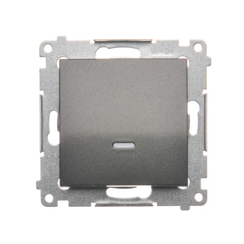 Łącznik jednobiegunowy z podświetleniem LED Simon 54 DW1AL.01/48 Kontakt-Simon antracyt, metalizowany