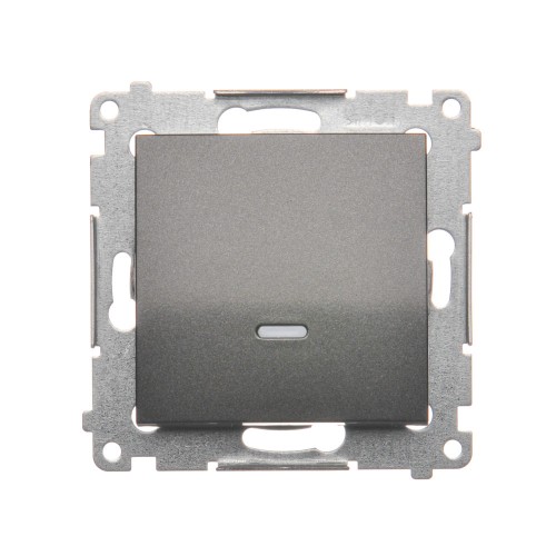 Łącznik jednobiegunowy z podświetleniem LED Simon 54 DW1AL.01/48 Kontakt-Simon antracyt, metalizowany