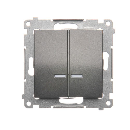 Łącznik świecznikowy z podświetleniem LED do wersji IP44 Simon 54 DW5ABL.01/48 Kontakt-Simon antracyt, metalizowany