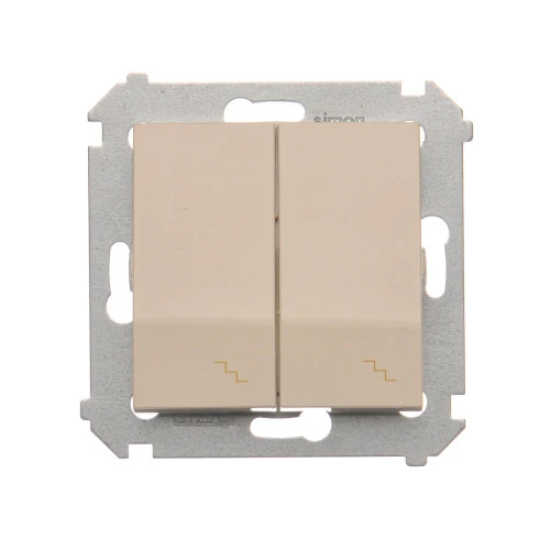 Łącznik schodowy podwójny z podświetleniem LED Simon 54 DW6/2L.01/41 Kontakt-Simon kremowy