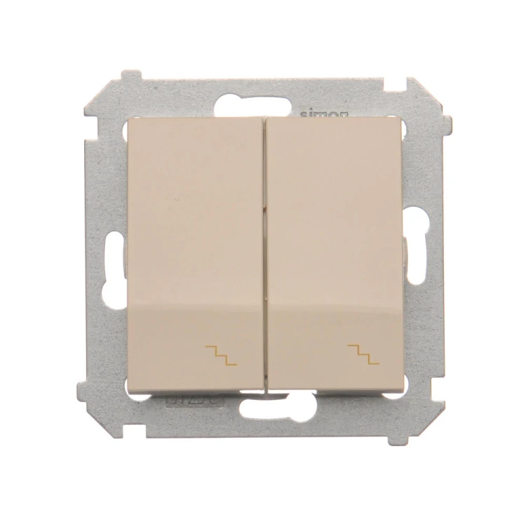 Łącznik schodowy podwójny z podświetleniem LED Simon 54 DW6/2L.01/41 Kontakt-Simon kremowy