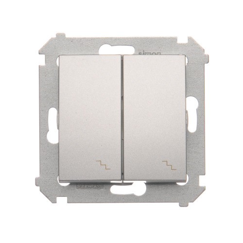 Łącznik schodowy podwójny z podświetleniem LED Simon 54 DW6/2L.01/43 Kontakt-Simon srebrny mat, metalizowany