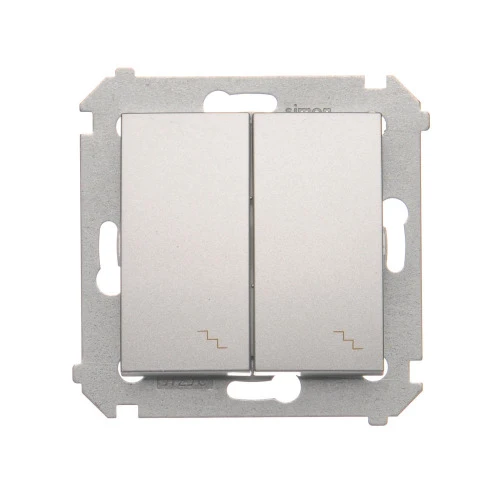 Łącznik schodowy podwójny z podświetleniem LED Simon 54 DW6/2L.01/43 Kontakt-Simon srebrny mat, metalizowany