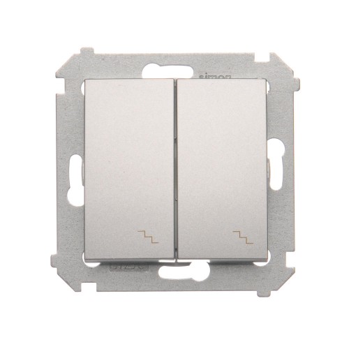 Łącznik schodowy podwójny z podświetleniem LED Simon 54 DW6/2L.01/43 Kontakt-Simon srebrny mat, metalizowany