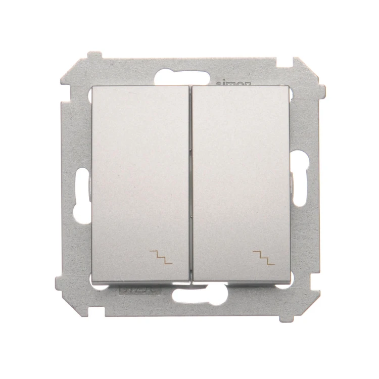 Łącznik schodowy podwójny z podświetleniem LED Simon 54 DW6/2L.01/43 Kontakt-Simon srebrny mat, metalizowany
