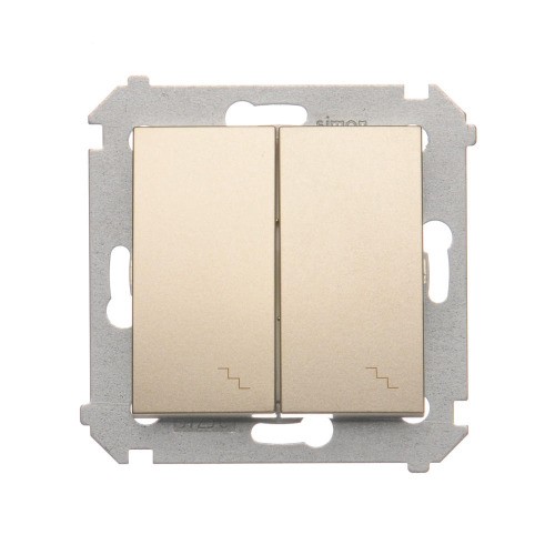Łącznik schodowy podwójny z podświetleniem LED Simon 54 DW6/2L.01/44 Kontakt-Simon złoty mat, metalizowany