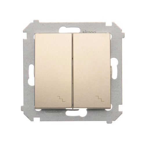 Łącznik schodowy podwójny z podświetleniem LED Simon 54 DW6/2L.01/44 Kontakt-Simon złoty mat, metalizowany